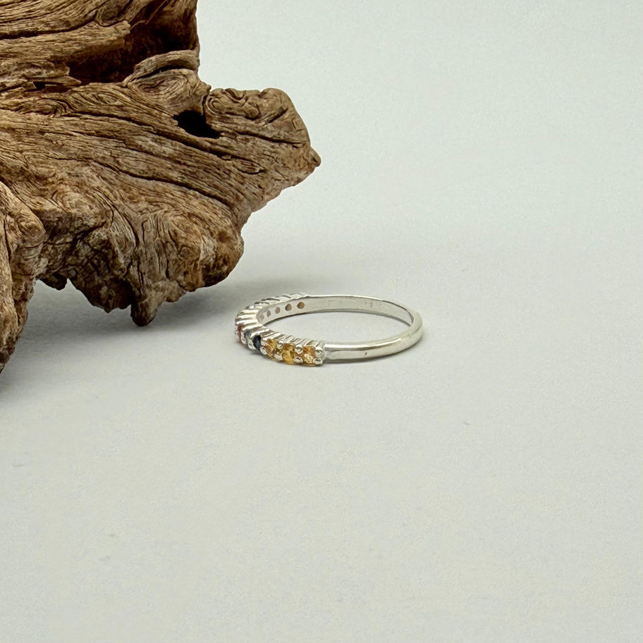 Multi Colour Sapphire Half Eternity Ring