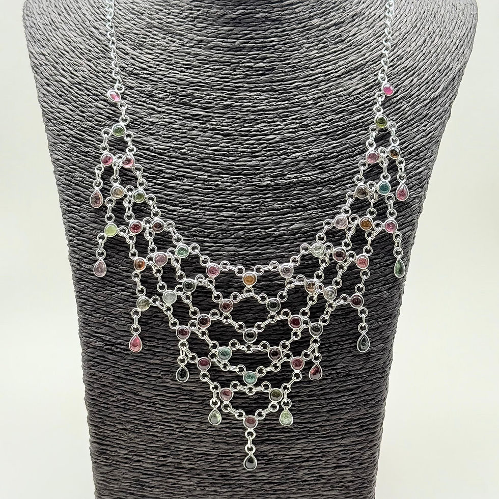 Tourmaline Chain Lace Necklace