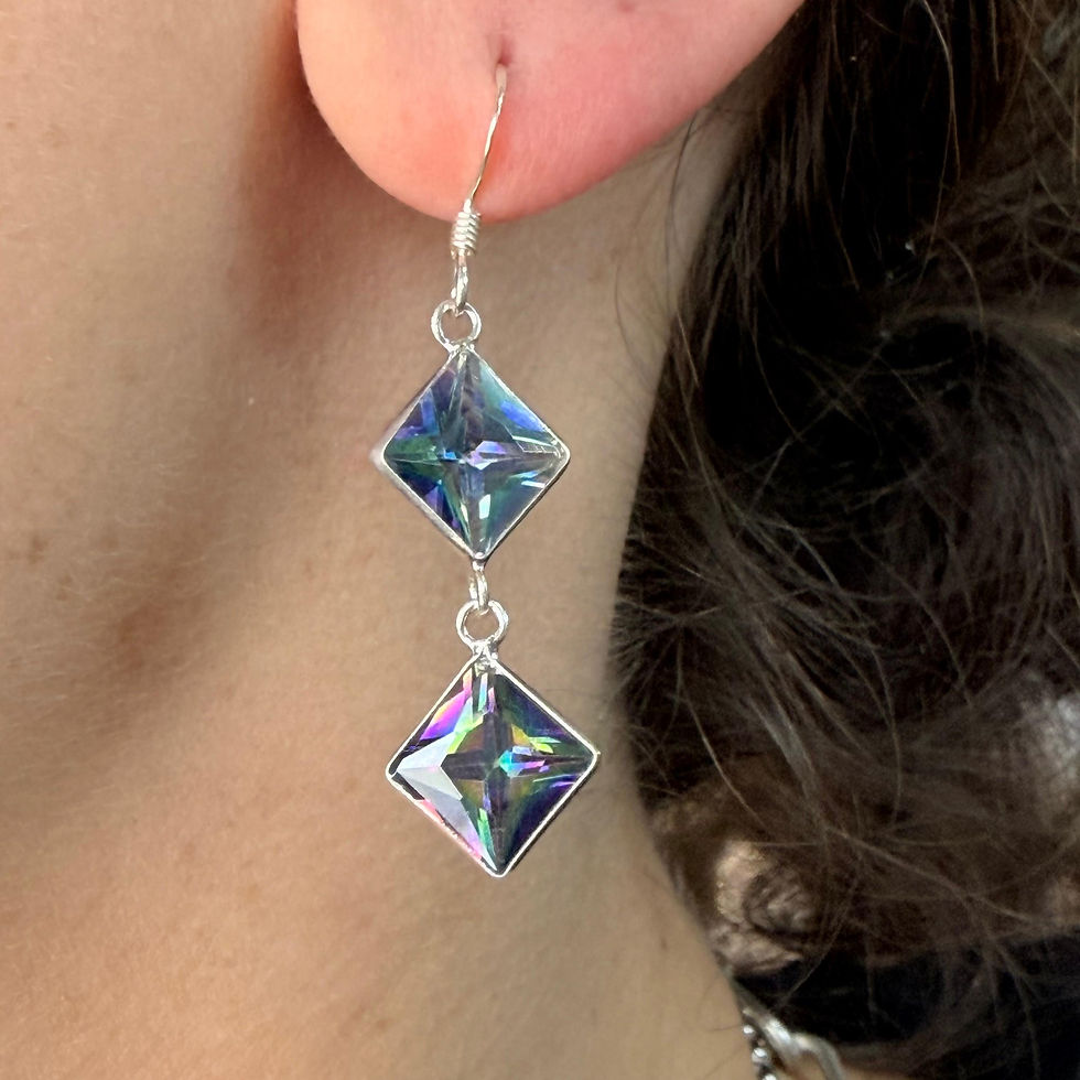 Mystic Topaz Double Drop Earrings