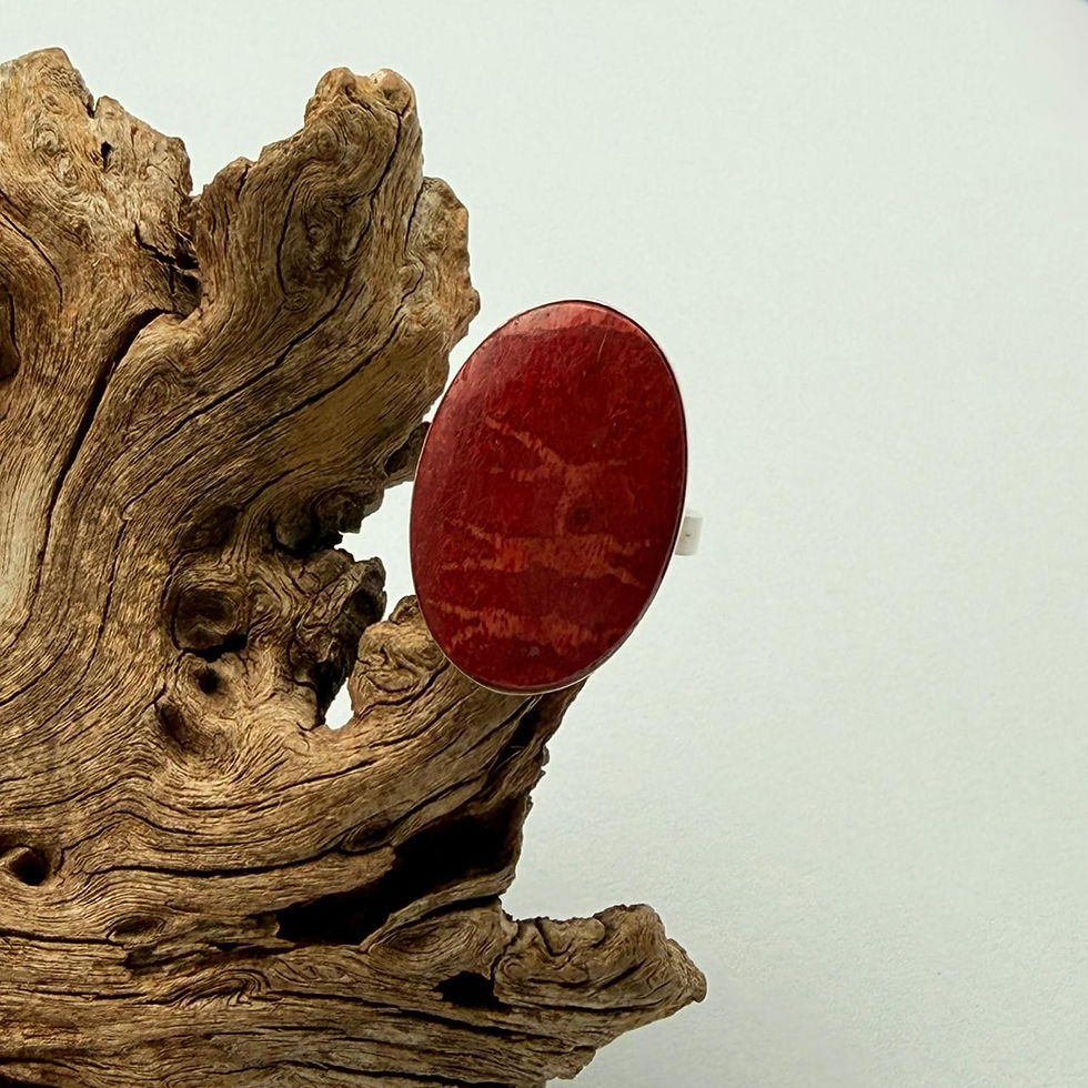 Oval Foam Coral Adjustable Ring