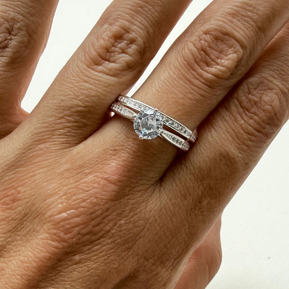 Cubic Zirconia Wedding Ring Set