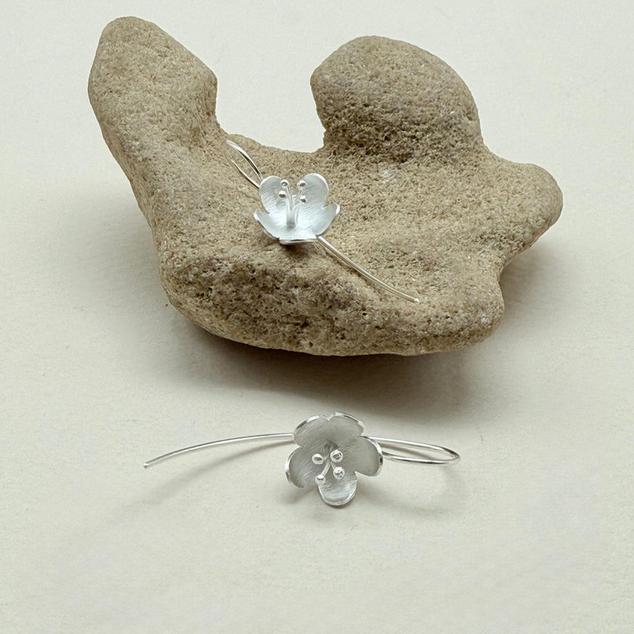 Brushed Flower Earrings
