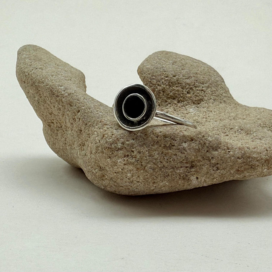 Oxidised Disc Ring