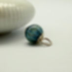 Blue Leaf Lamp Work Glass Pendant