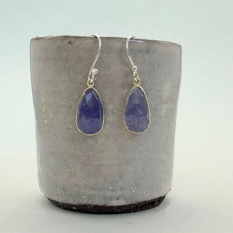 Irregular Faceted Tanzanite Earrings