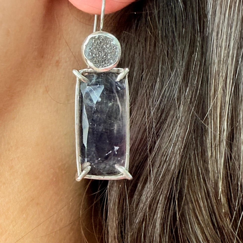 Pyrite and Fluorite Earrings