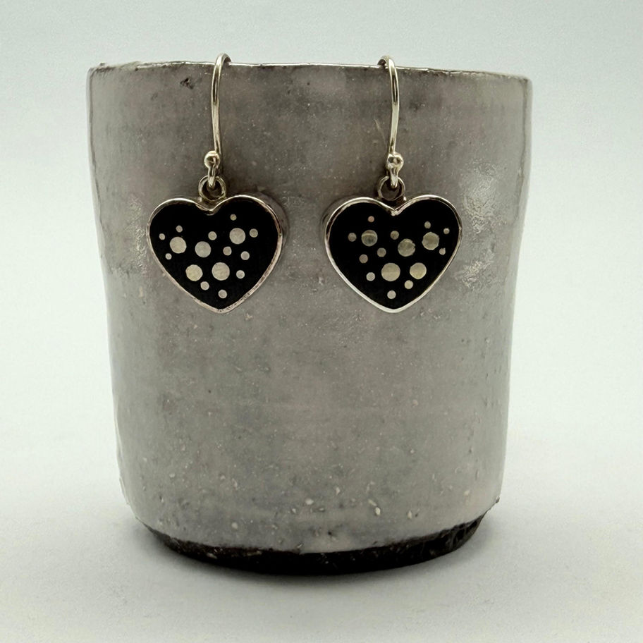 Wood Heart Earrings