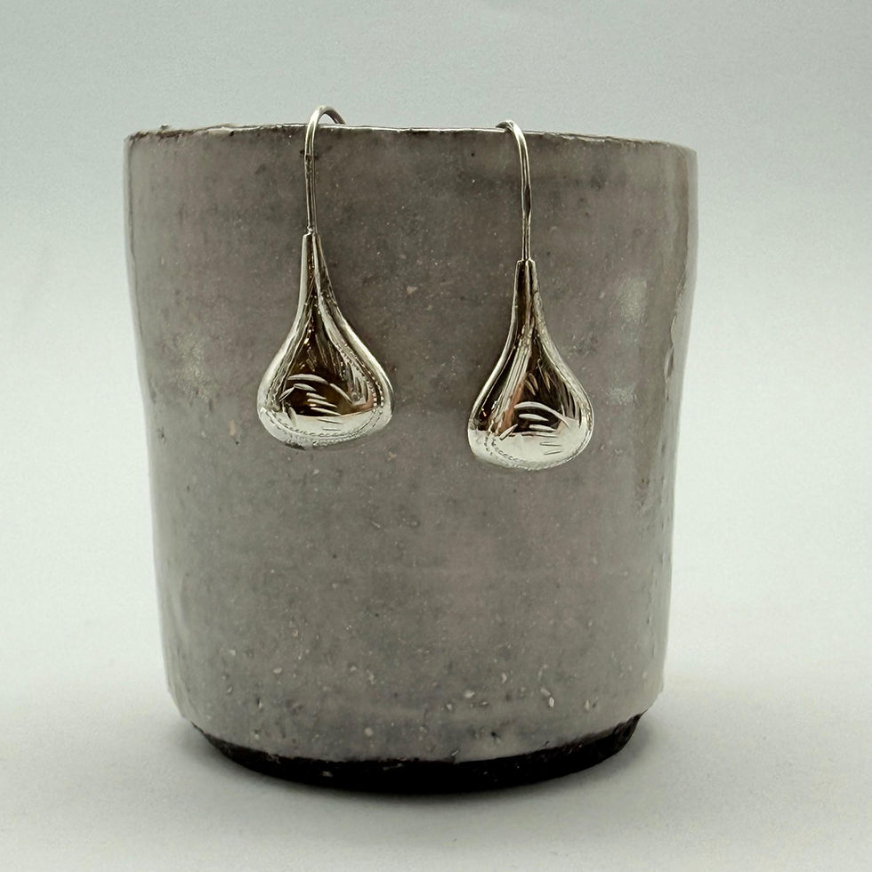 Engraved Teardrop Earrings