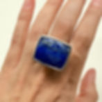 Faceted Lapis Rectangular Ring