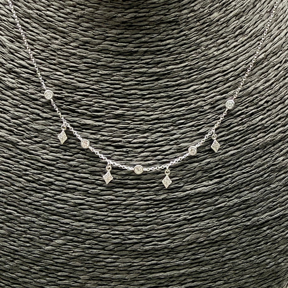 Cubic Zirconia Ornate Drop Necklace