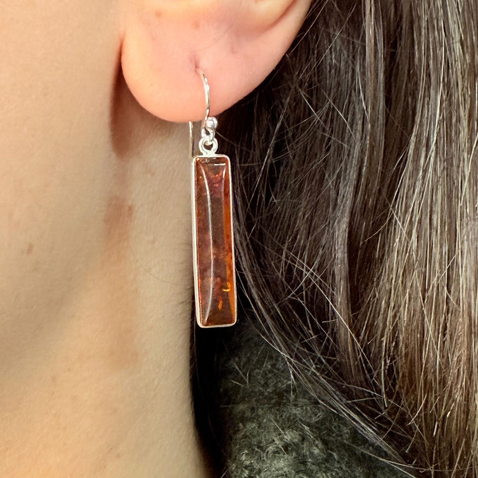 Amber Elongated Rectangle Earrings