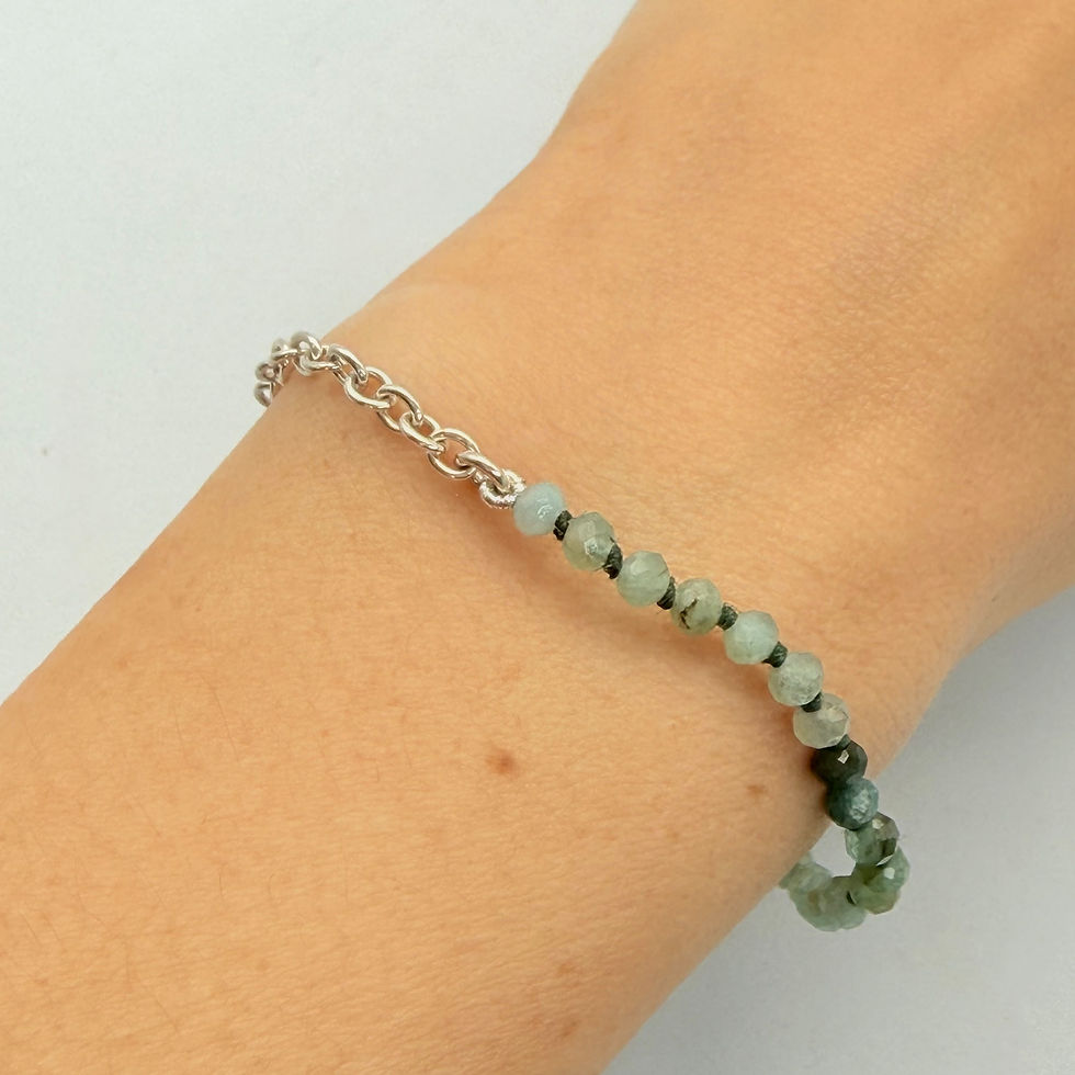 Emerald and Chain Bracelet