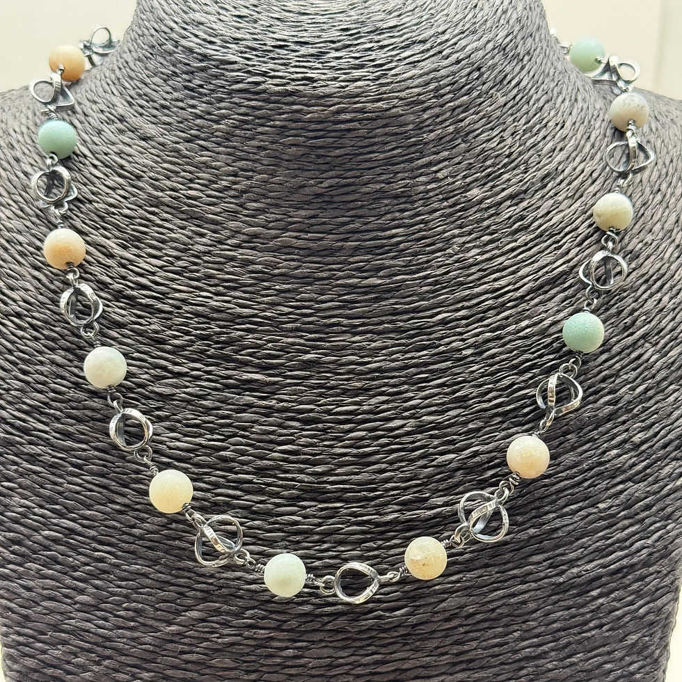 Amazonite Lantern Link Necklace
