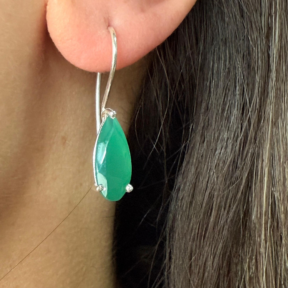 Green Onyx Teardrop Earrings