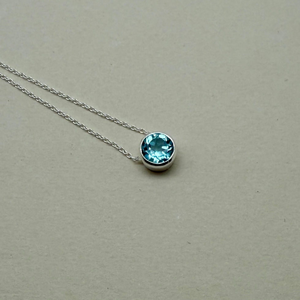 Thumbnail: Blue Topaz Slider Necklace