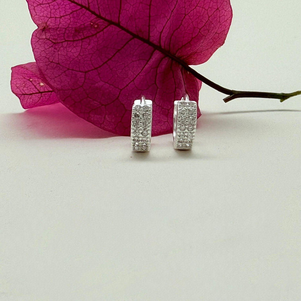 Double Row Pave Huggie Earrings