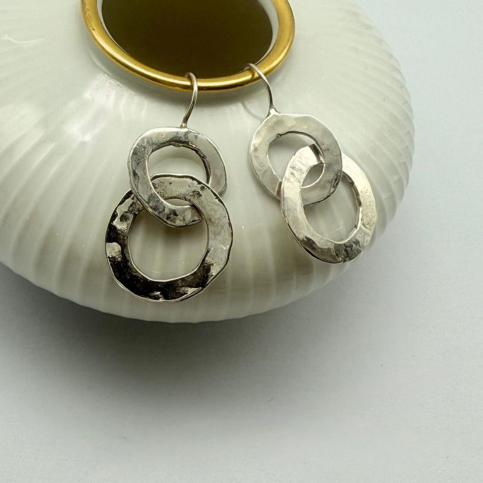 Hammered Double Circle Earrings