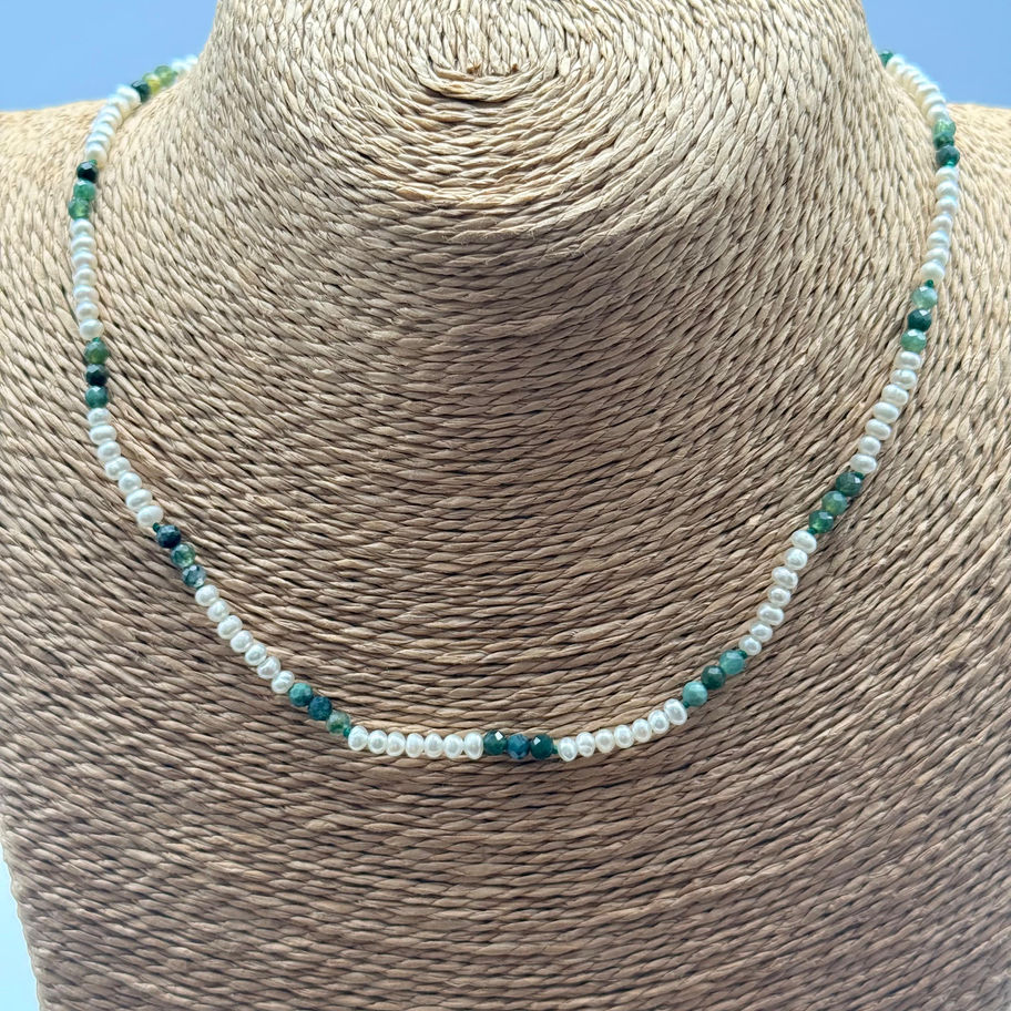 Emerald and Pearl Necklace