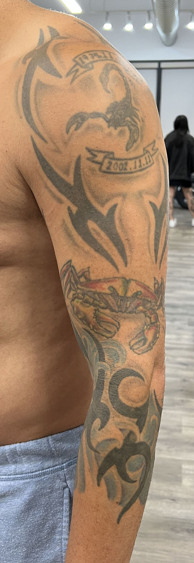 Tribal tattoo before cover up
