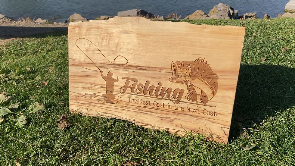 Rustic Slab Fishing Sign