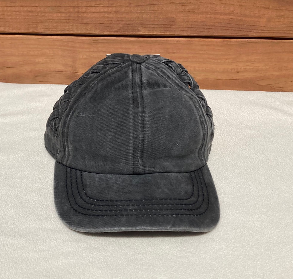 Thumbnail: Criss Cross Women's Ponytail Hats with a Basketweave Design, Elastic Criss Cross