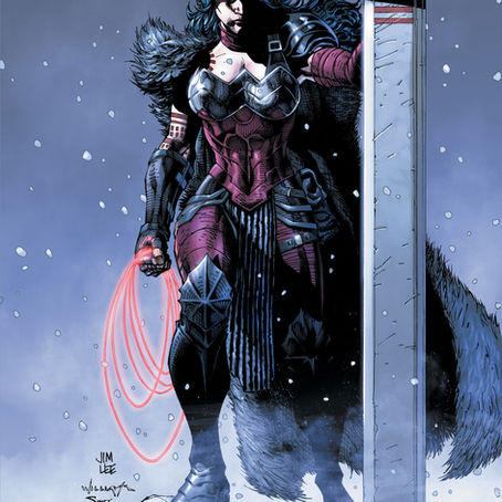 Capa variante Absolute Wonder Woman #1, por Jim Lee, Scott Williams, e Alex Sinclair