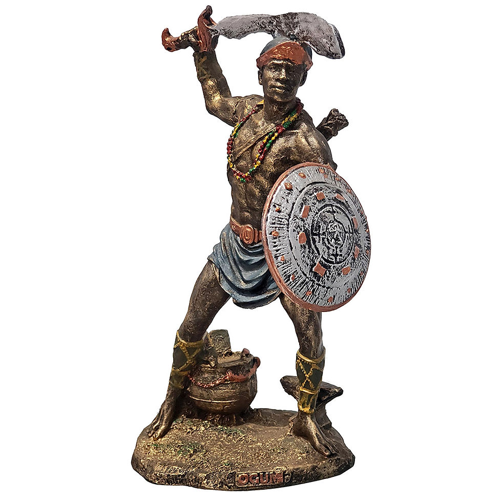 Miniatura: Orixá Ogum Africano Umbanda Candomblé Estatueta de Resina
