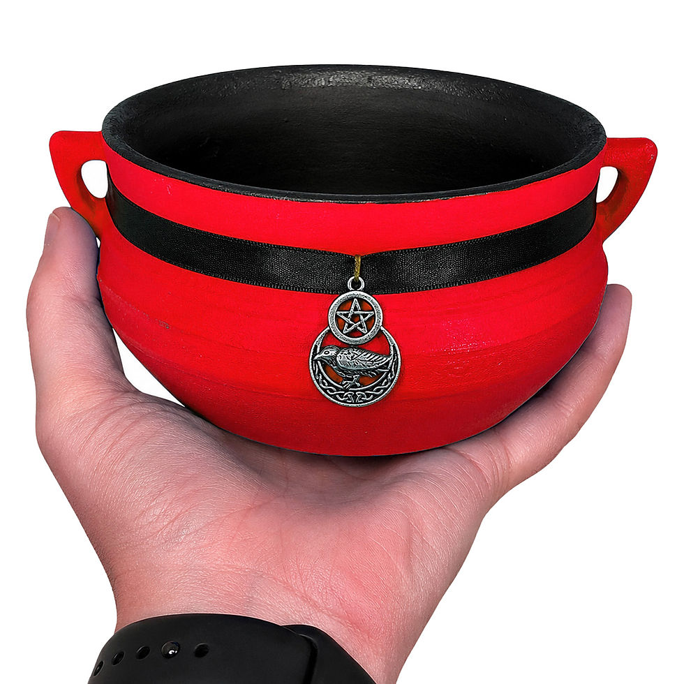 Miniatura: Caldeira Resina Bruxa Wicca Neon UV Luz Negra Vermelho Corvo Prata 400ml