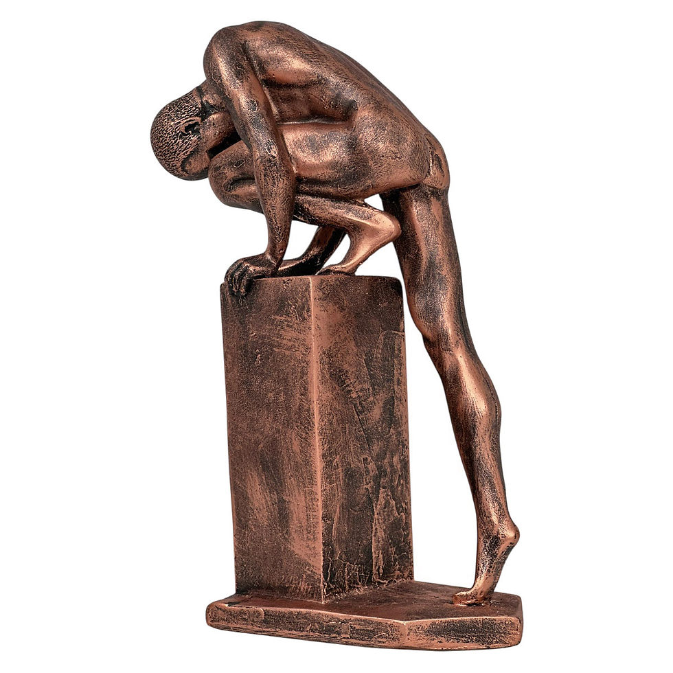 Miniatura: Estatueta De Homem Escalando Subindo Base Decorativa Bronze