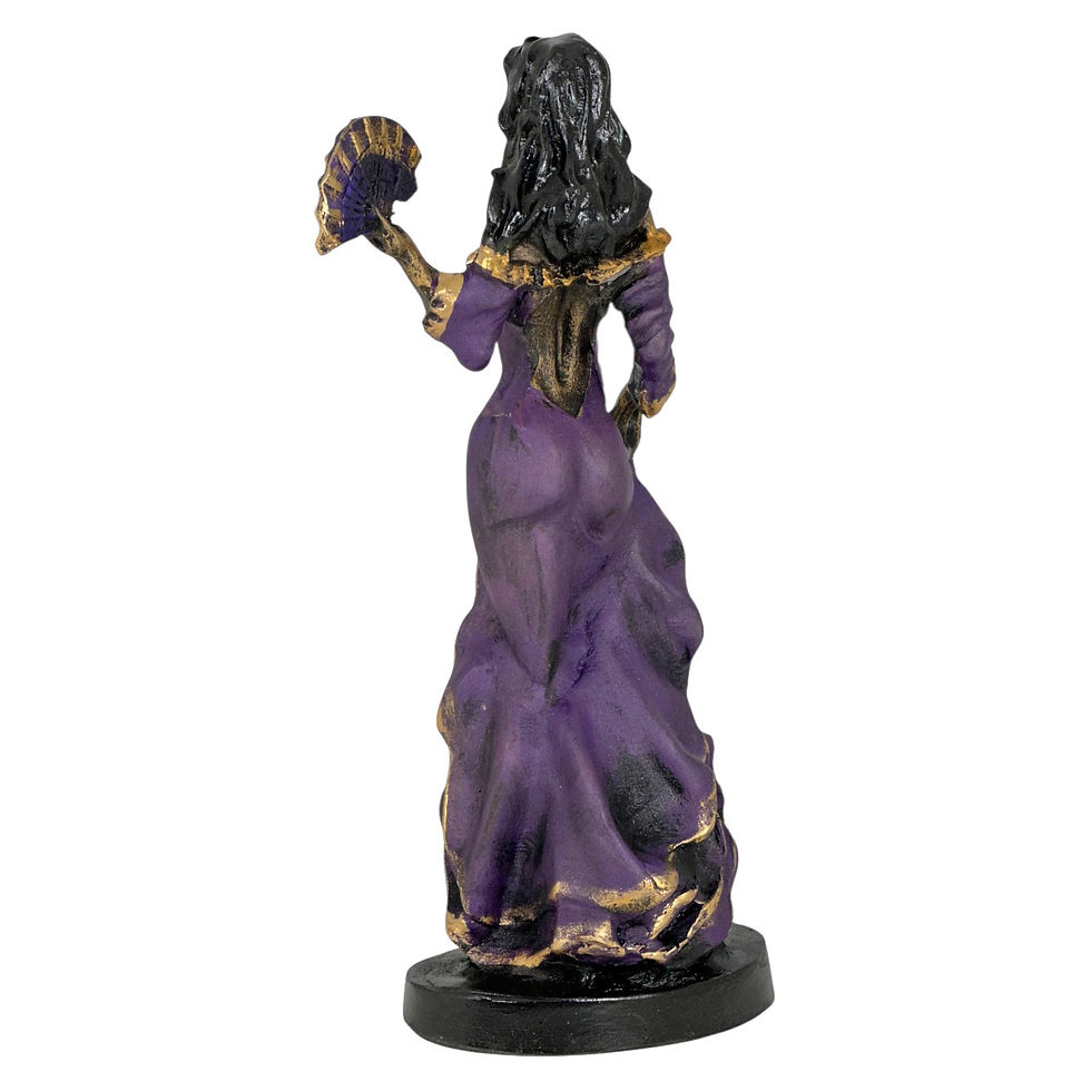 Miniatura: Entidade Orixá Pomba Gira Mulher Estátua De Resina Roxa 25cm