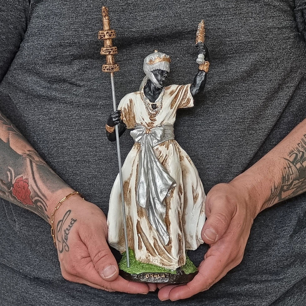 Miniatura: Oxalá Orixá Estátua Decorativa Santo de Umbanda em Resina