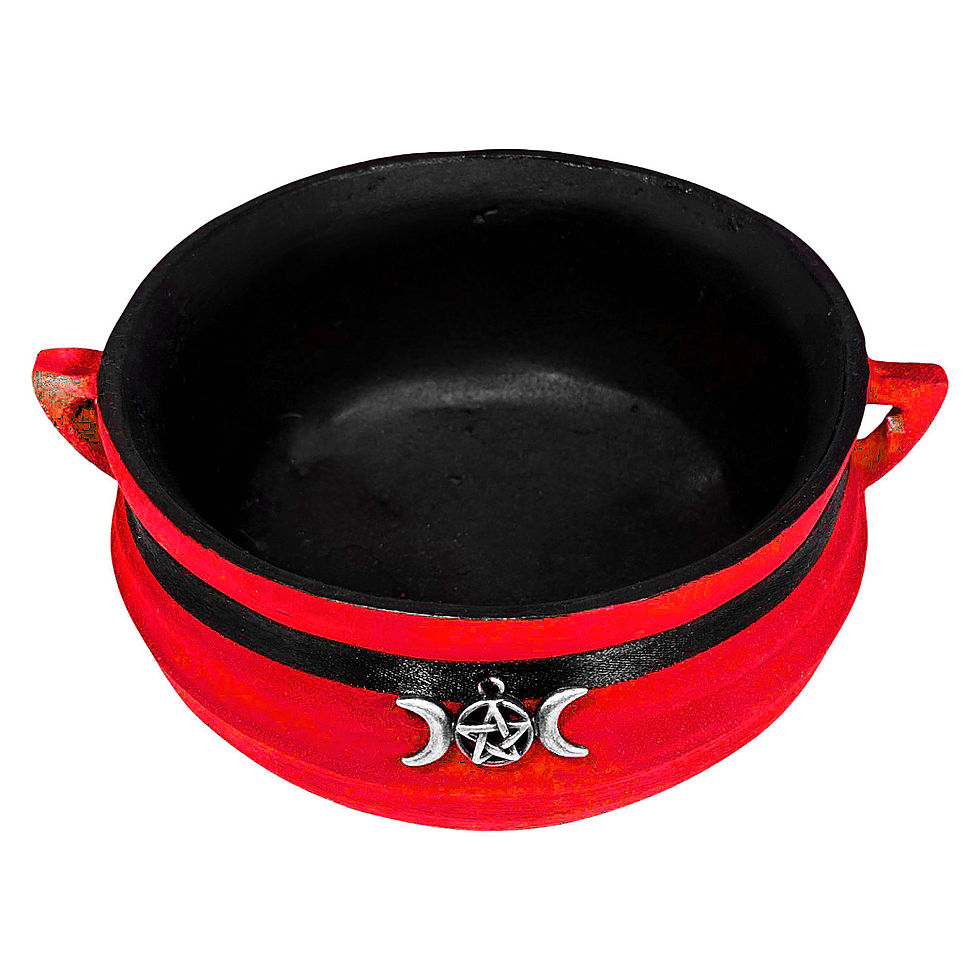 Miniatura: Caldeira Resina Bruxa Wicca Neon UV Luz Negra Vermelho Triluna Prata 400ml