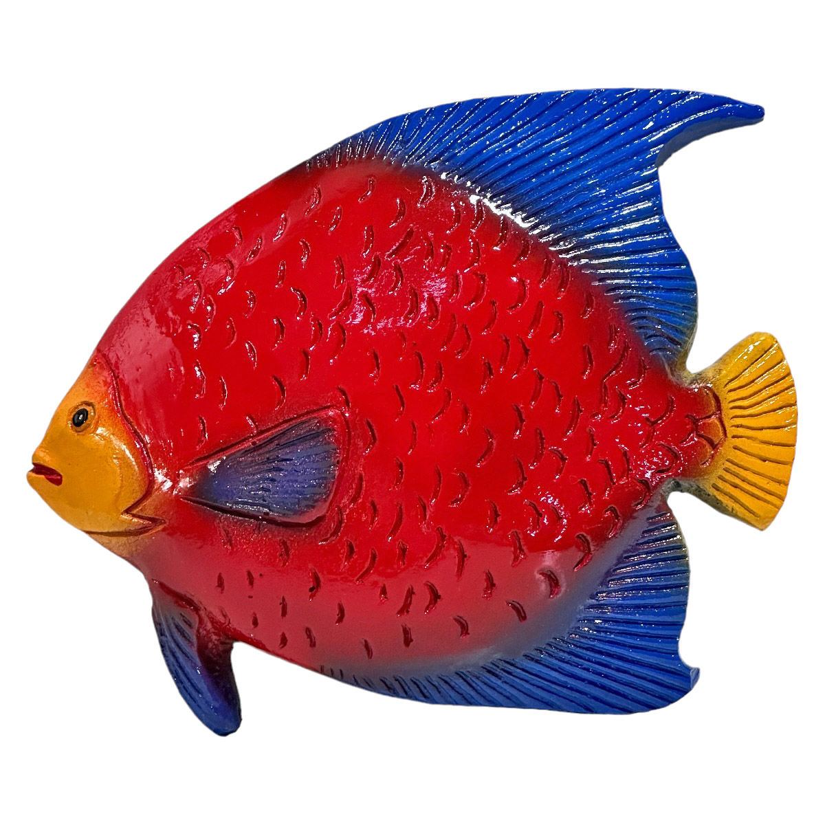 Peixe-Anjo De Pendurar Na Parede Resina 20cm Multicolorido