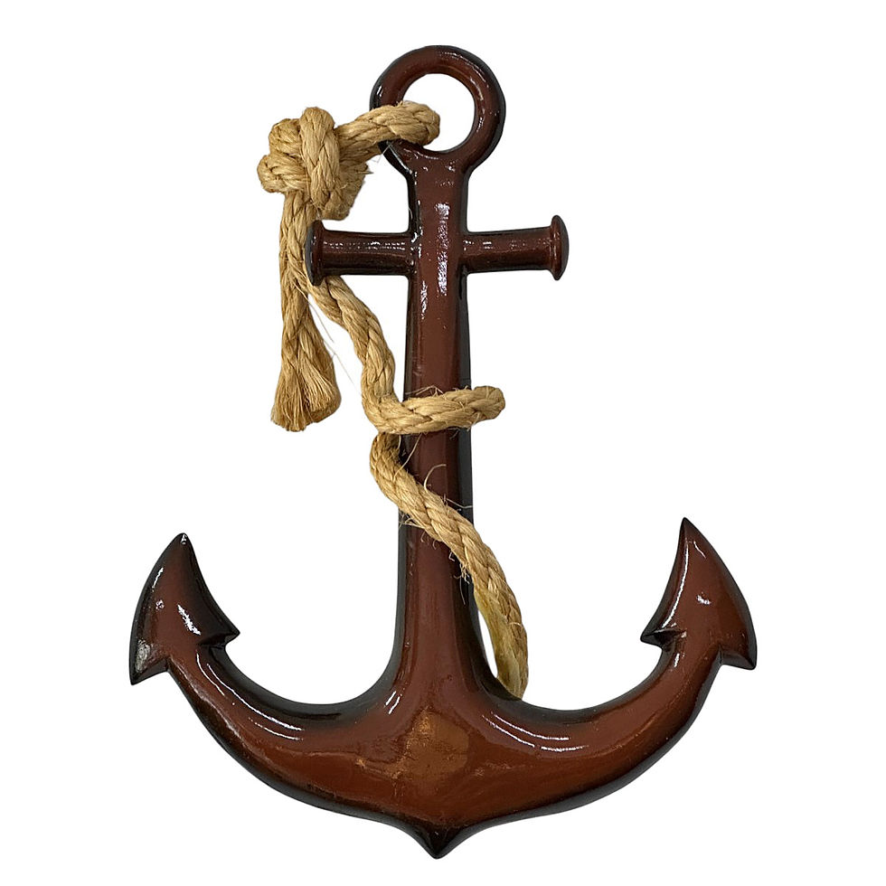 Miniatura: Âncora De Navio Decorativa Enfeite Parede Resina Marrom 32cm
