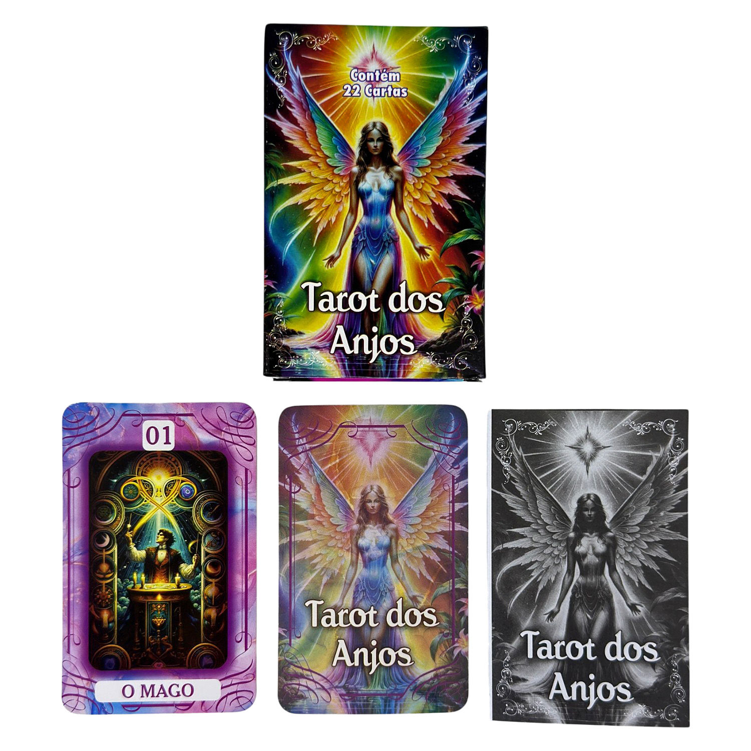 Tarot Dos Anjos 22 Cartas Manual Proteção Divina Fé Ajuda