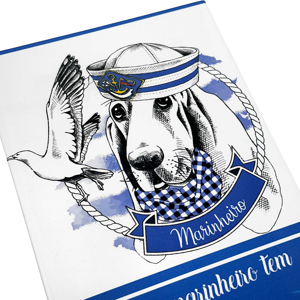 Miniatura: Quadro Cachorro Cão Capitão Marinheiro Tem Patas Porcelana