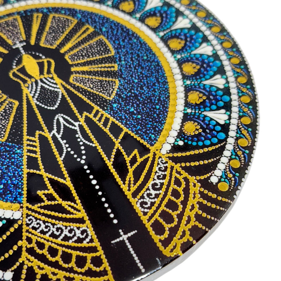 Miniatura: Mandala Nossa Senhora Aparecida Quadro Parede Porcelana Mod1