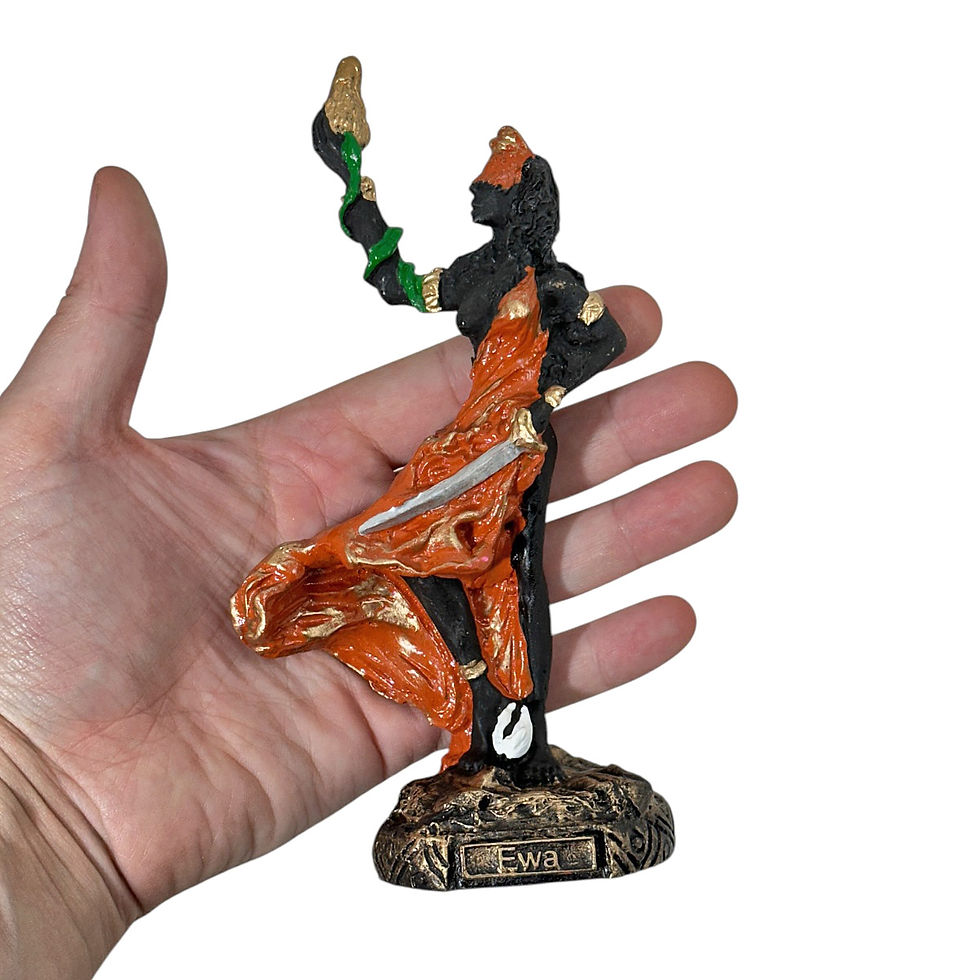 Miniatura: Orixá Ewá Entidade Umbanda Imagem Beleza Astuta Resina 17cm