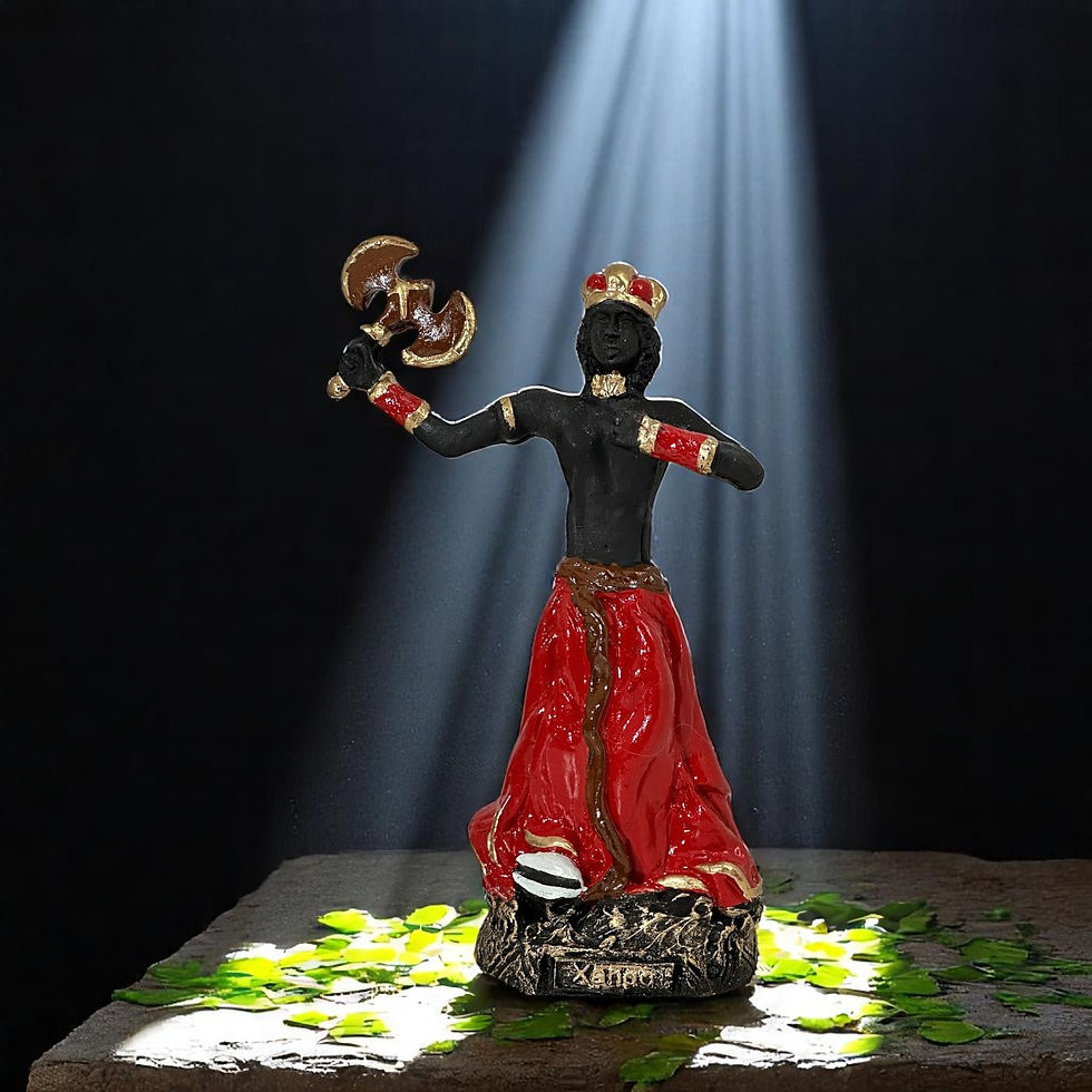 Miniatura: Orixá Xangô Changô Entidade Justiça Trovão Dança Resina 17cm