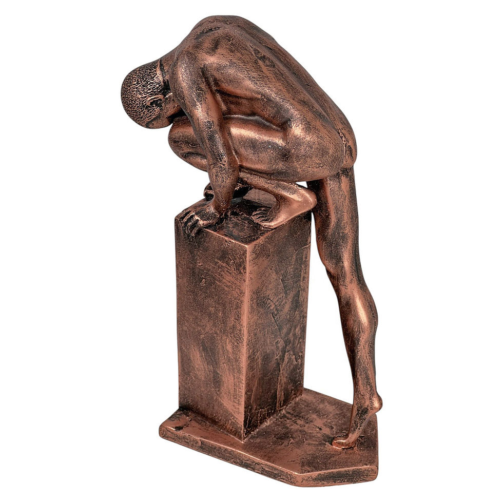 Miniatura: Estatueta De Homem Escalando Subindo Base Decorativa Bronze