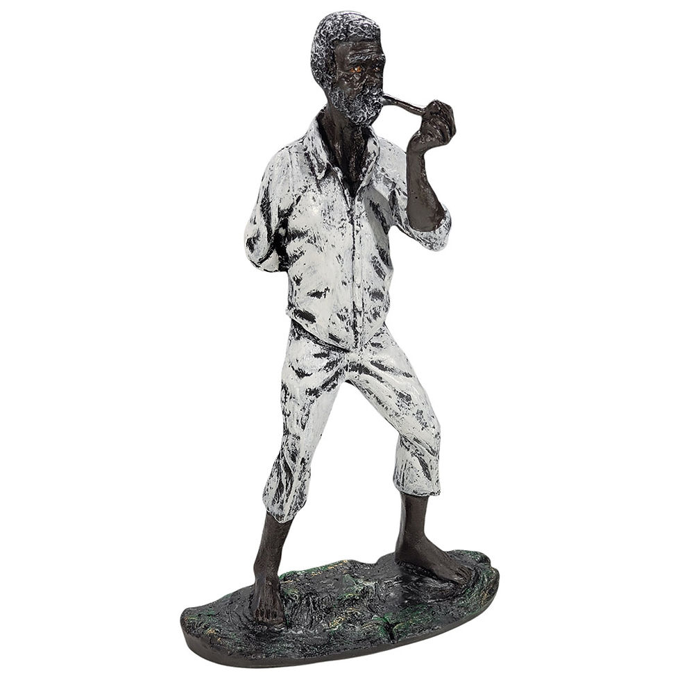 Miniatura: Entidade Orixá Preto Velho Saúde Imagem Escultura de Resina