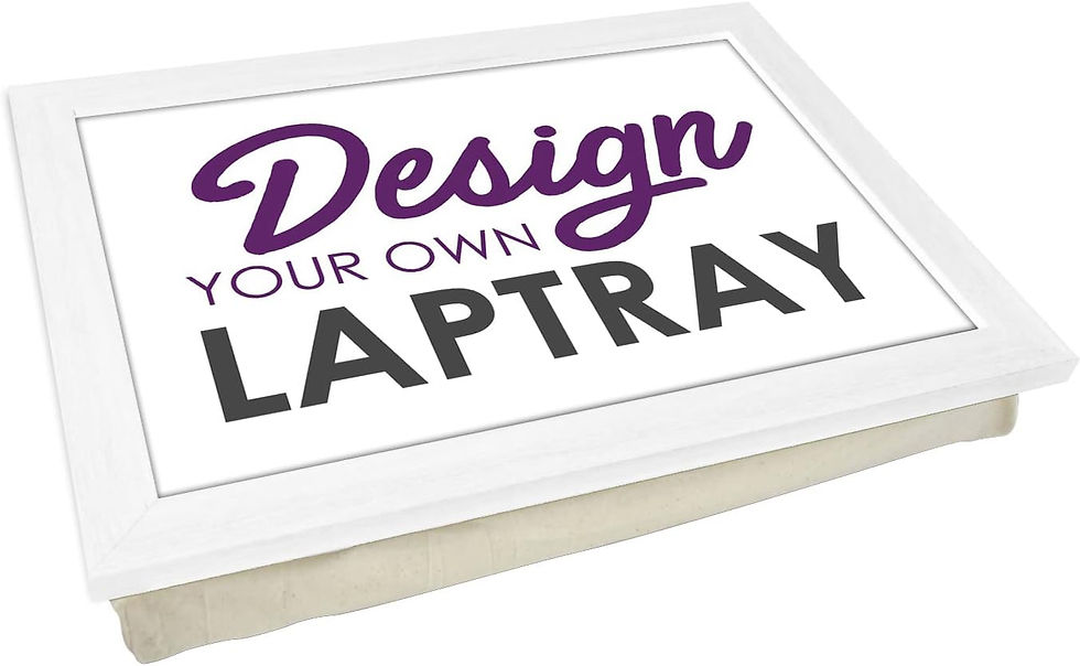 Thumbnail: Design Your Own Personalised Photo Lap Tray. Handmade Wooden Frame, Beanbag Cus