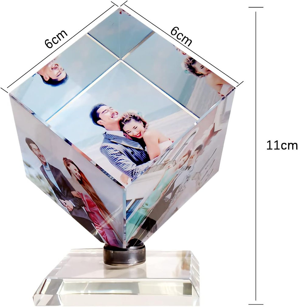 Thumbnail: Personalised Cube Crystal Photo Frame - add yourpictures