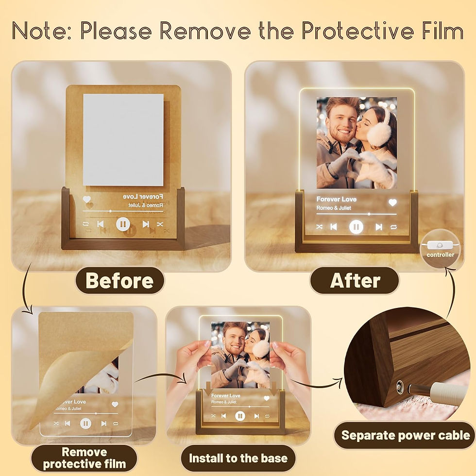 Thumbnail: Personalised Spotify Picture Frame - Customised Acrylic Plaque Night Lights, Va