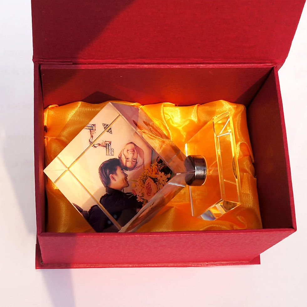 Thumbnail: Personalised Cube Crystal Photo Frame - add yourpictures