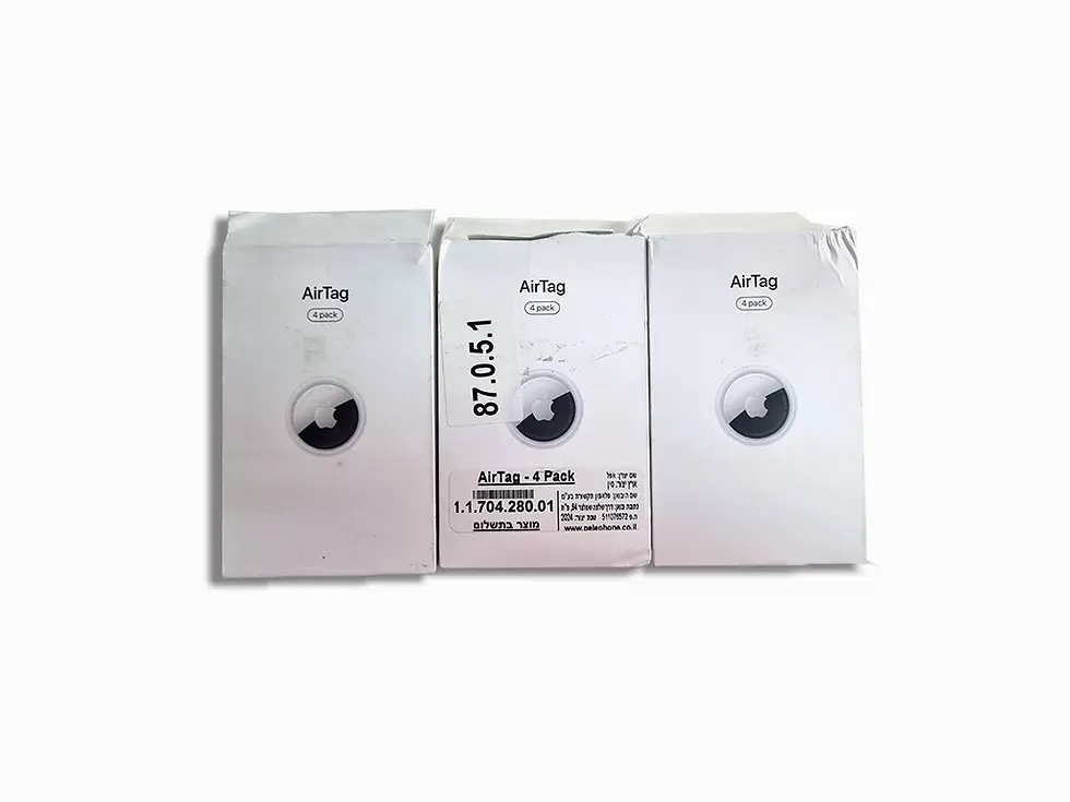 תמונה ממוזערת: מארז 4 תגיות איתור Apple AirTag MX542ZM/A - אריזה פתוחה (חדש)