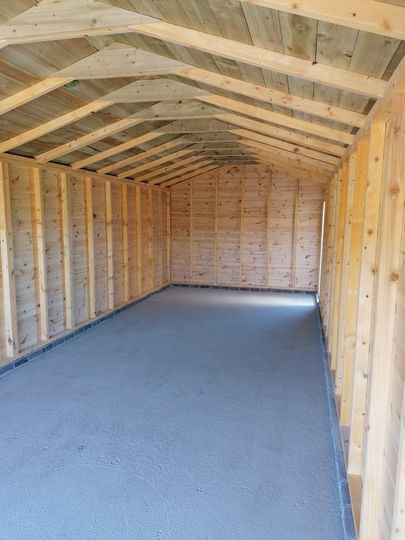 inside of timber shed built by Pads Sheds