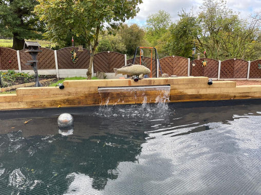pond with cascading feature