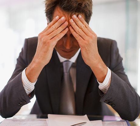man looking stressed