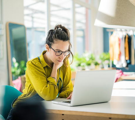 woman at work on her laptop